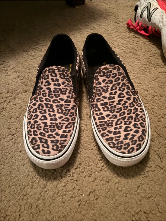 Vans Shoes - Vans Leopard Print Slip-On Flats in Tan and Black